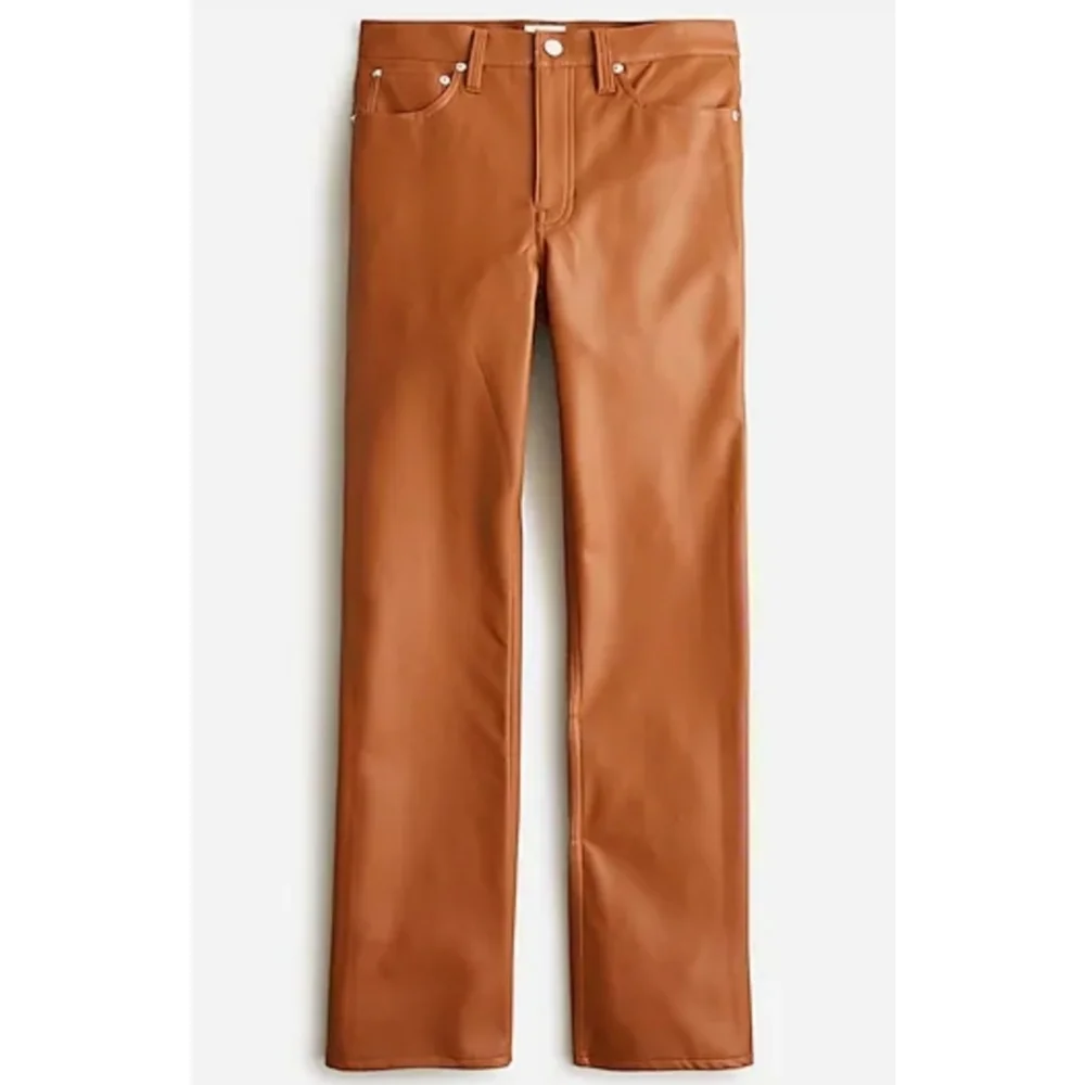 33. J.Crew High-rise slim demi-boot pant in faux leather